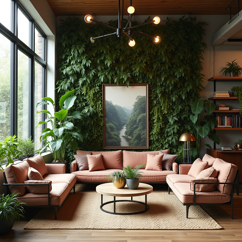 boho industrial living room 27