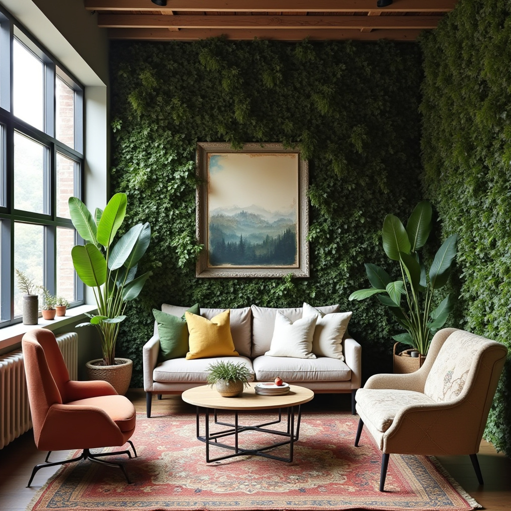 boho industrial living room 28