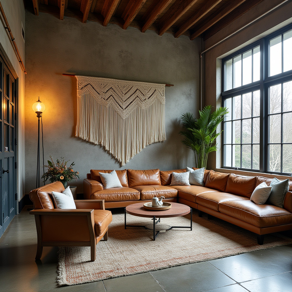 boho industrial living room 3