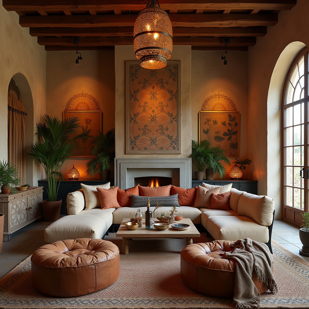 boho industrial living room 30