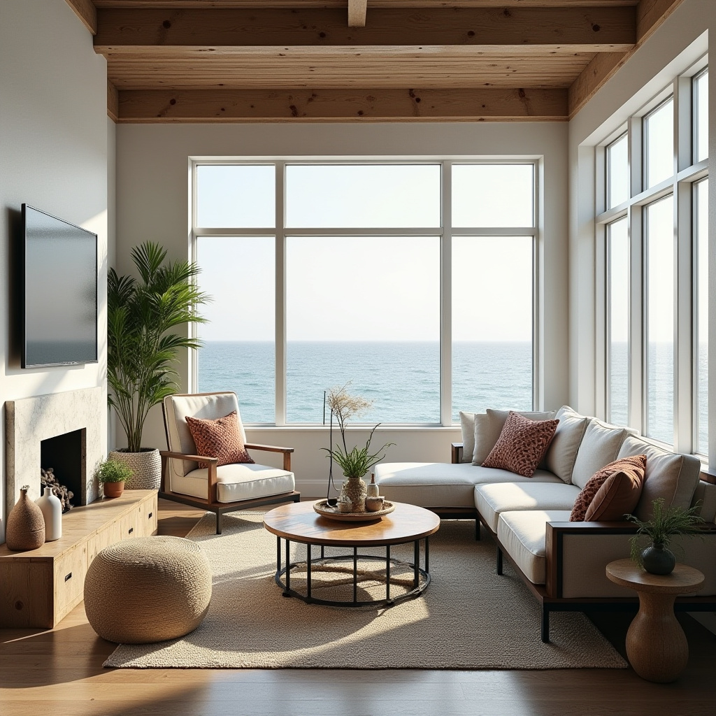 boho industrial living room 33