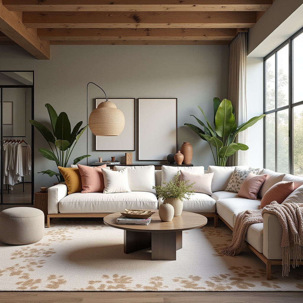 boho industrial living room 35