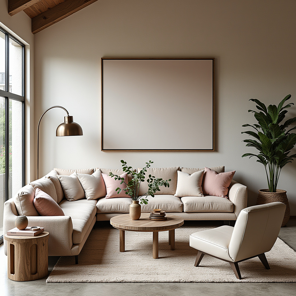 boho industrial living room 36