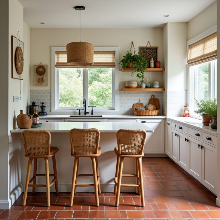 boho kitchen barstools 1