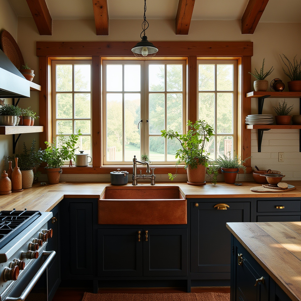 boho kitchen black cabinets 29