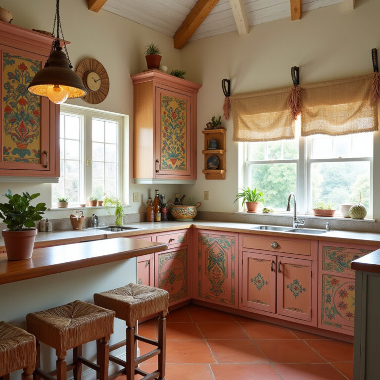 boho kitchen cabinets 1