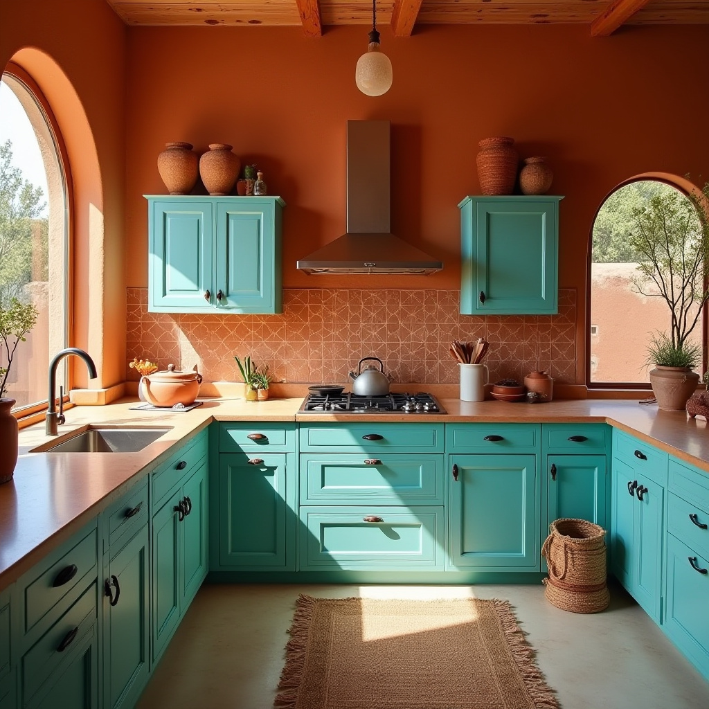 boho kitchen cabinets 37