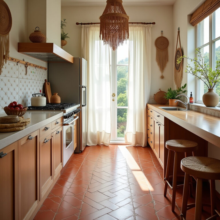 boho kitchen counter decor 1