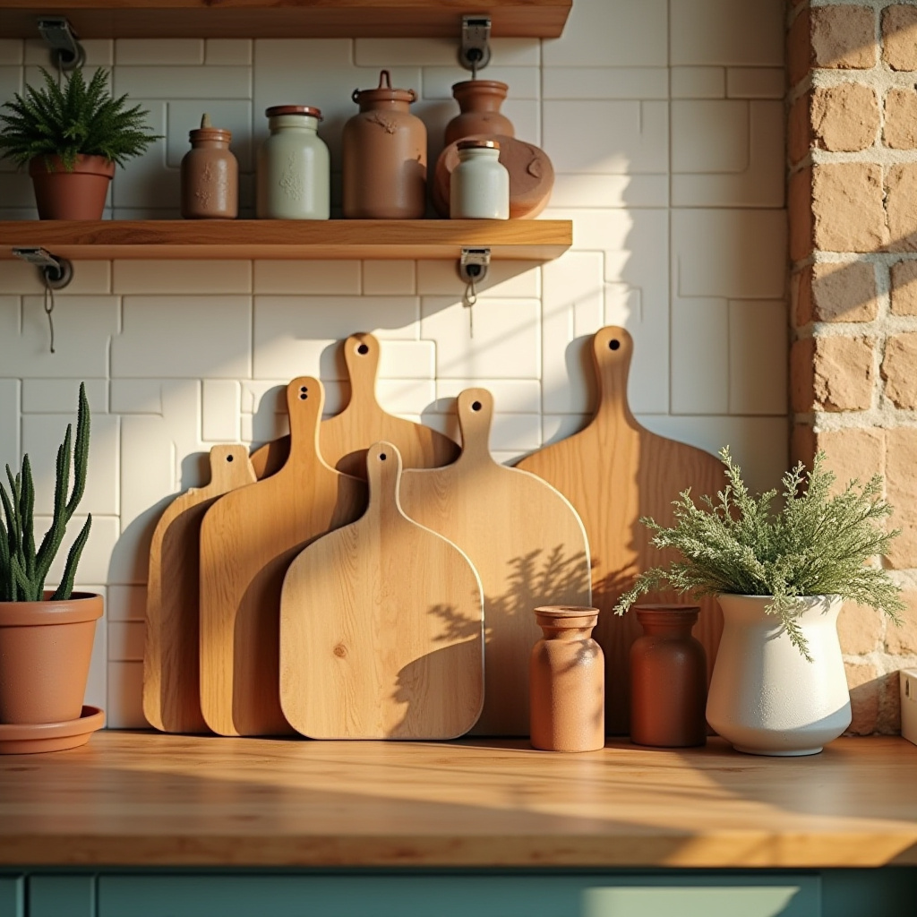 boho kitchen counter decor 10