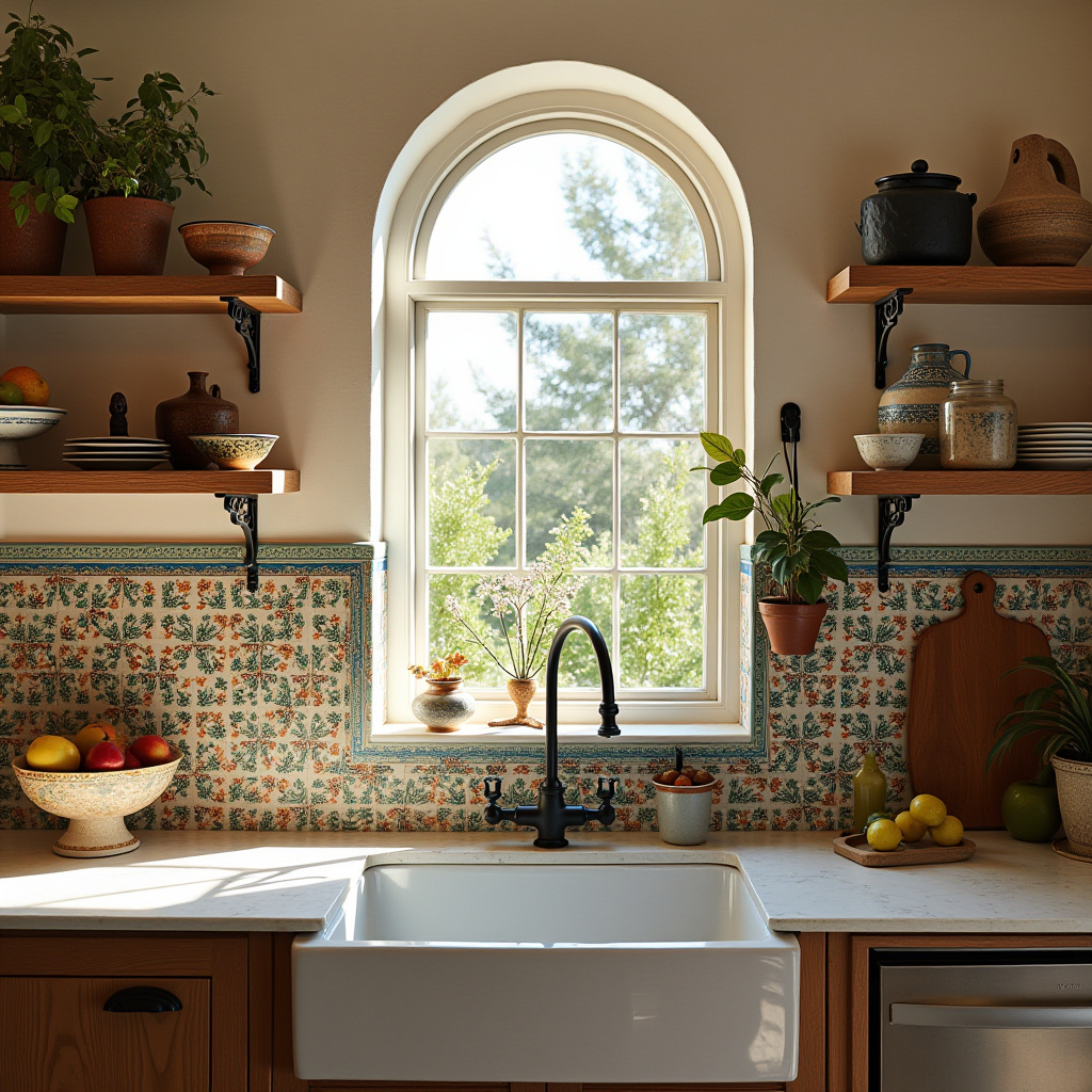 boho kitchen counter decor 11