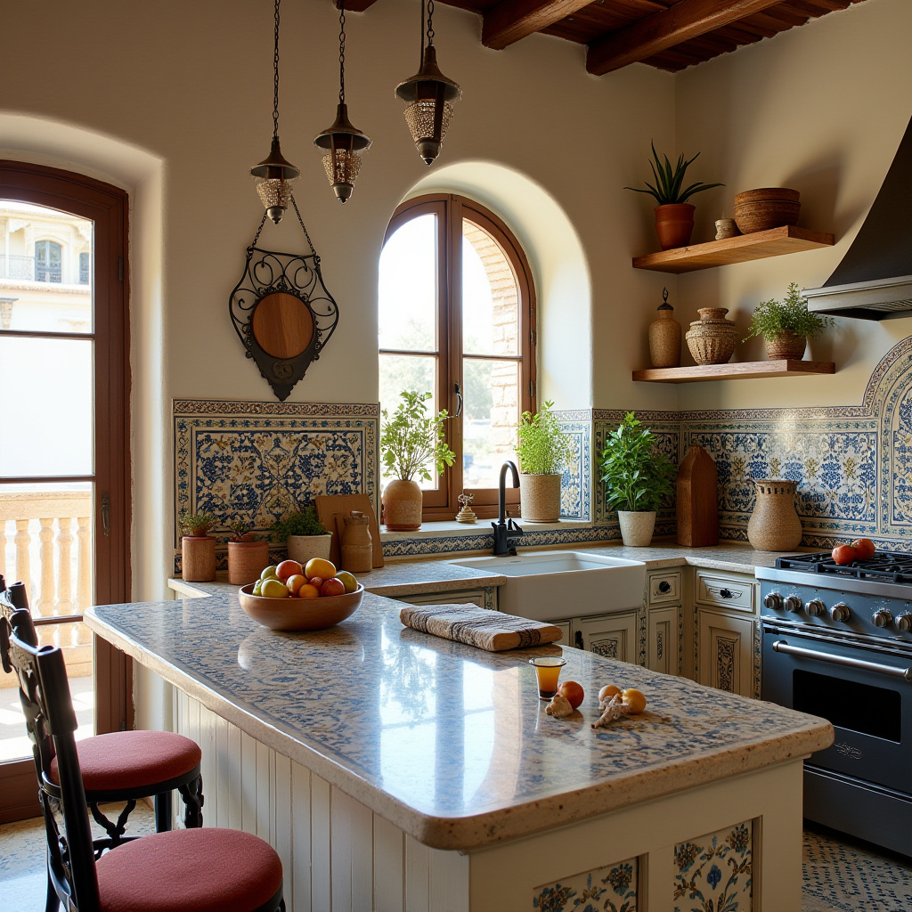 boho kitchen counter decor 12