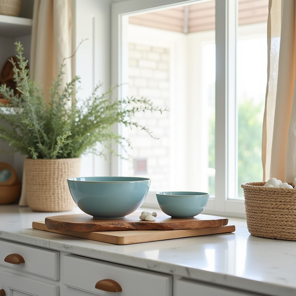 boho kitchen counter decor 18