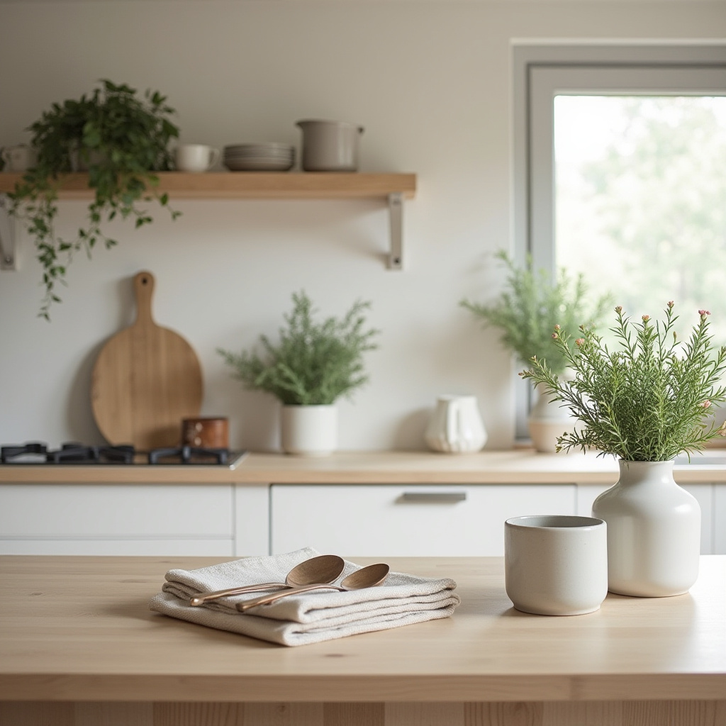 boho kitchen counter decor 19
