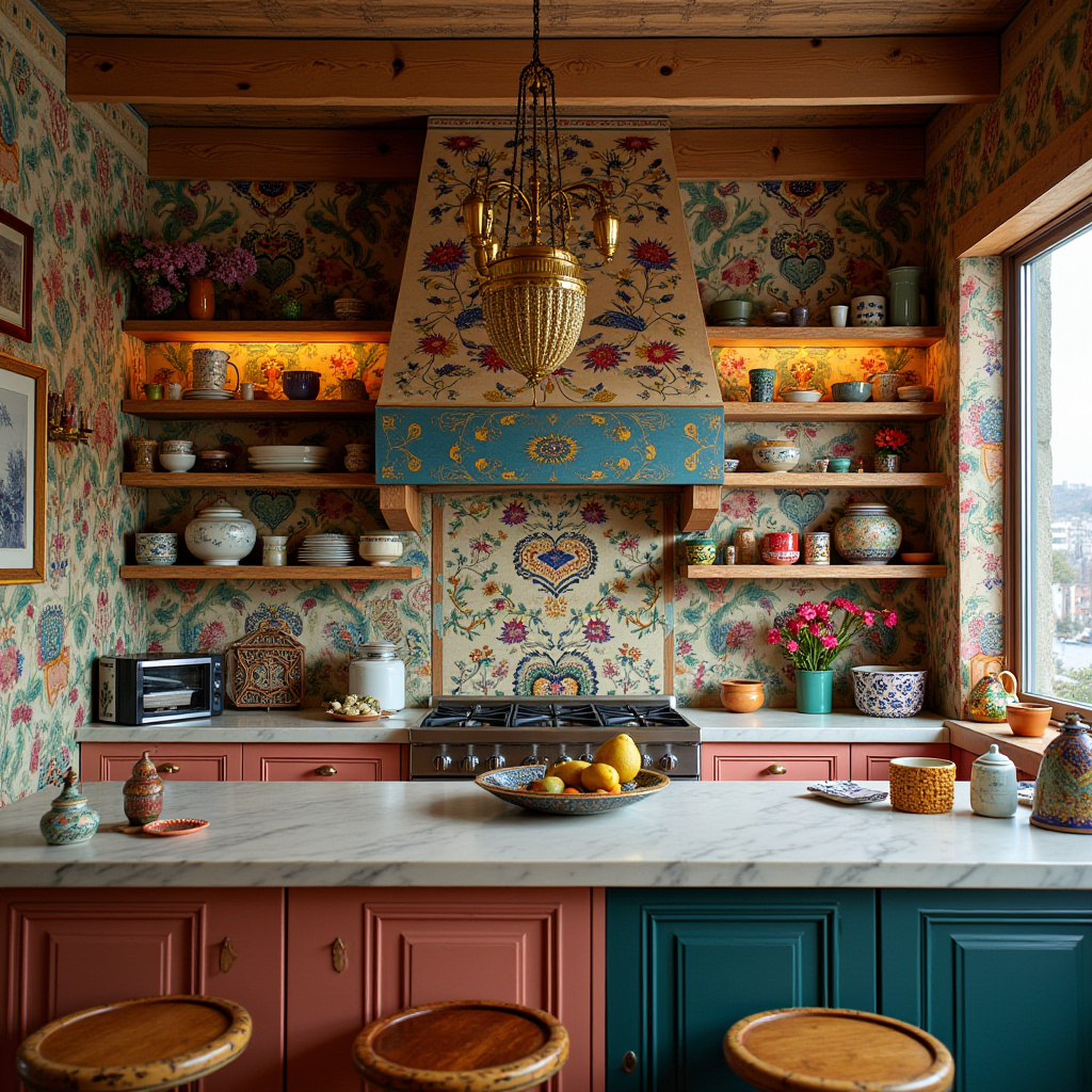 boho kitchen counter decor 21