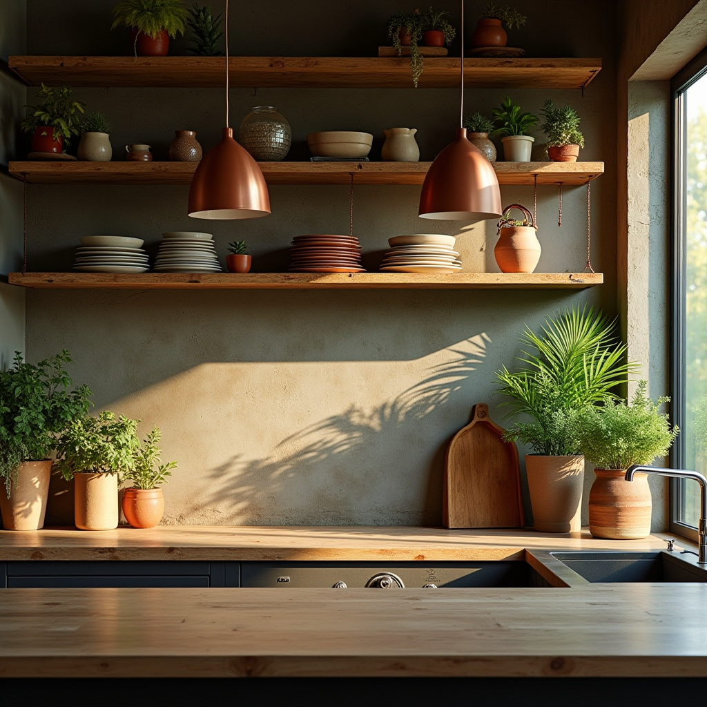 boho kitchen counter decor 3