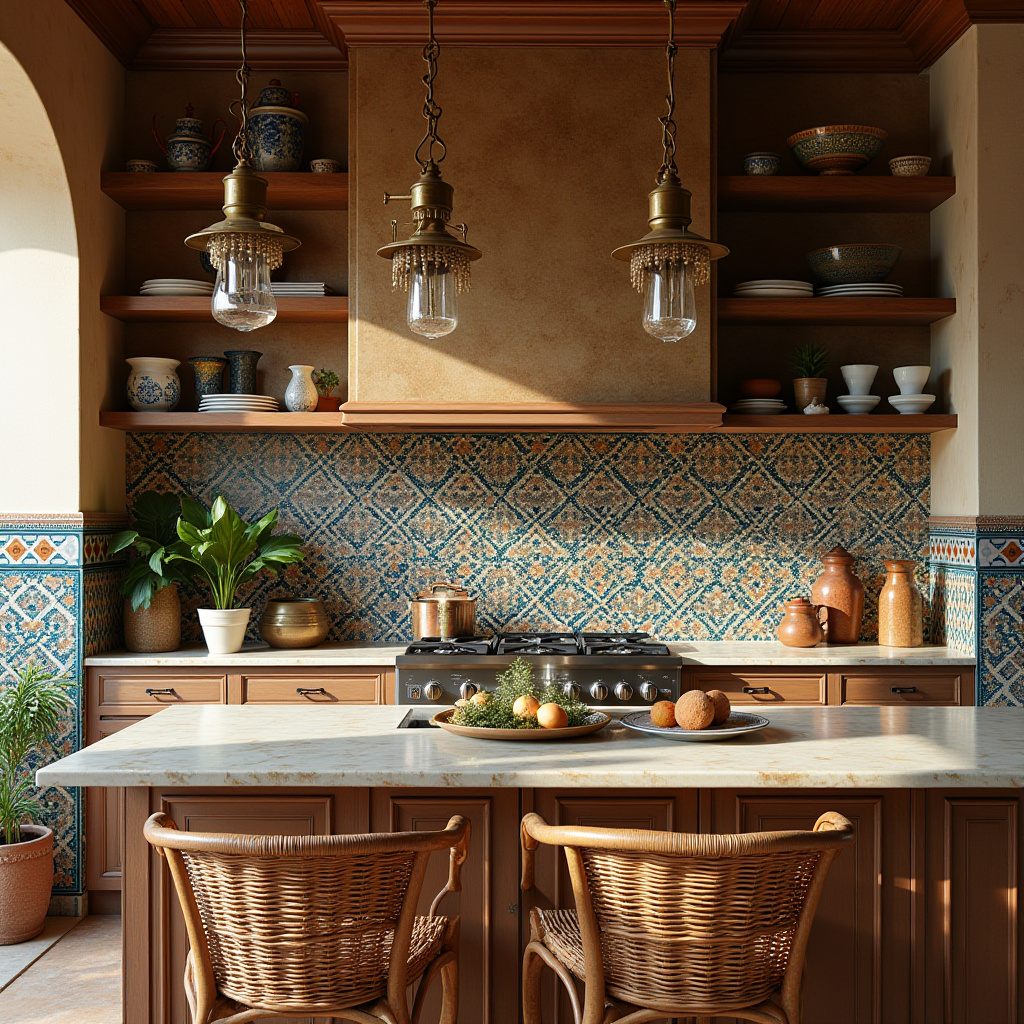 boho kitchen counter decor 32