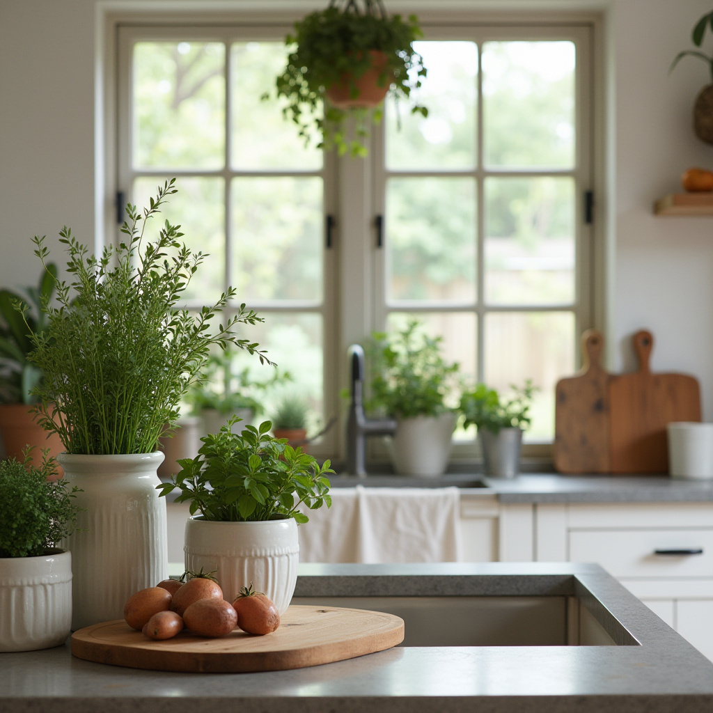 boho kitchen counter decor 34