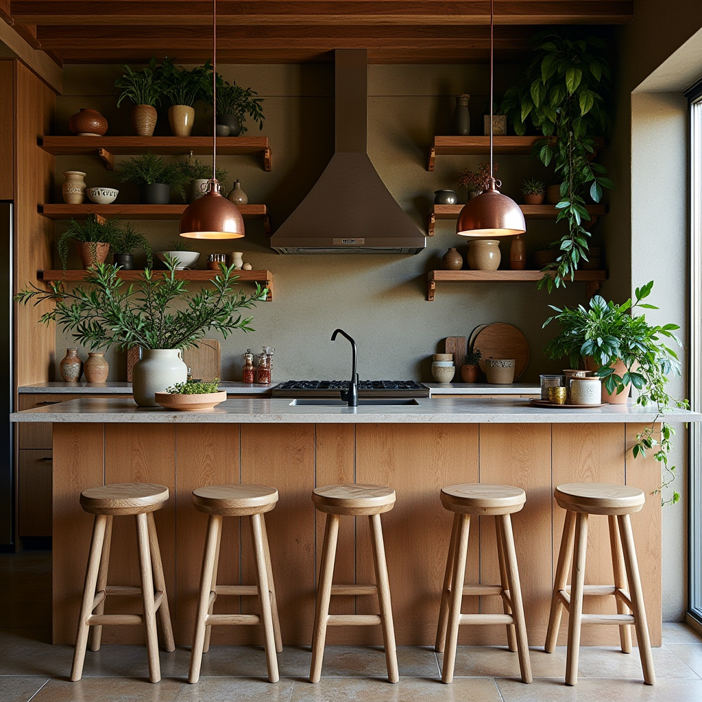 boho kitchen counter decor 4