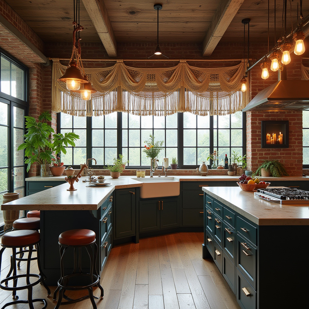 boho kitchen curtain ideas 15
