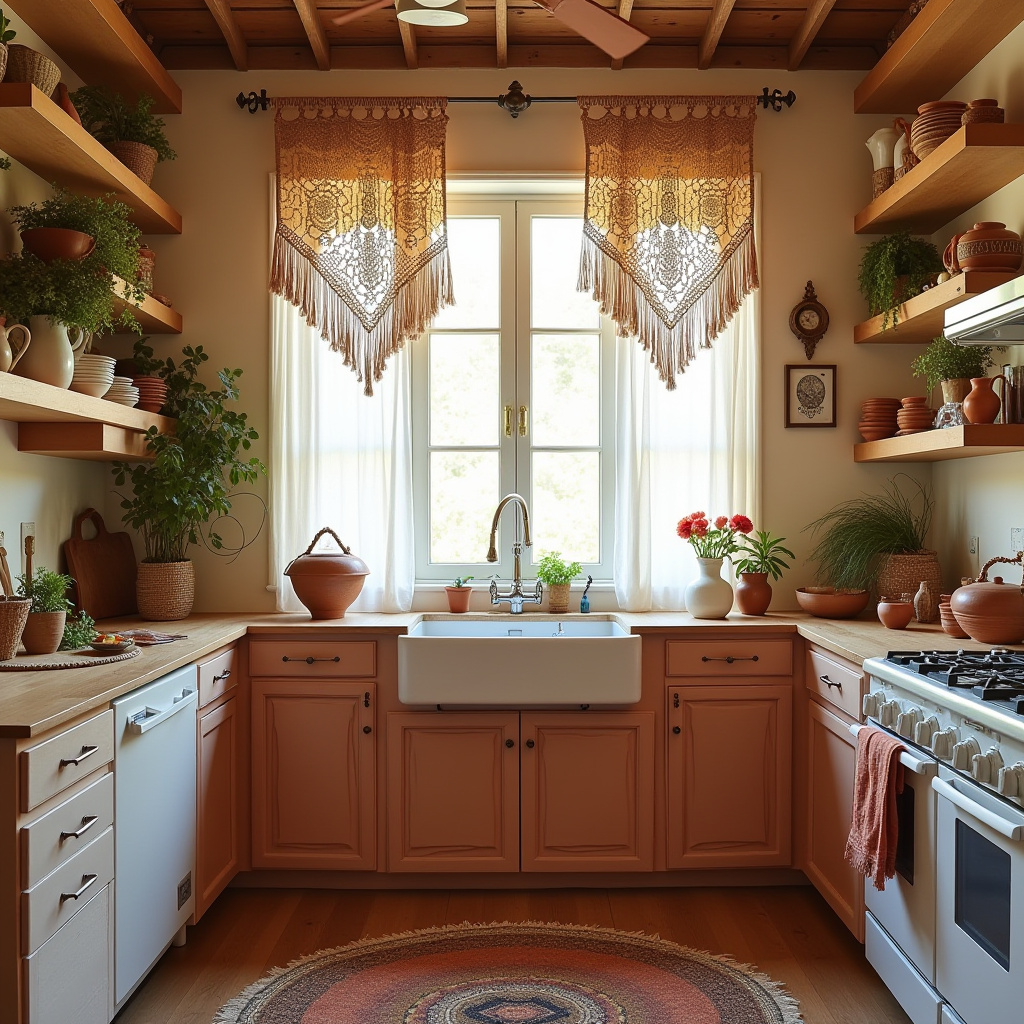 boho kitchen curtain ideas 2