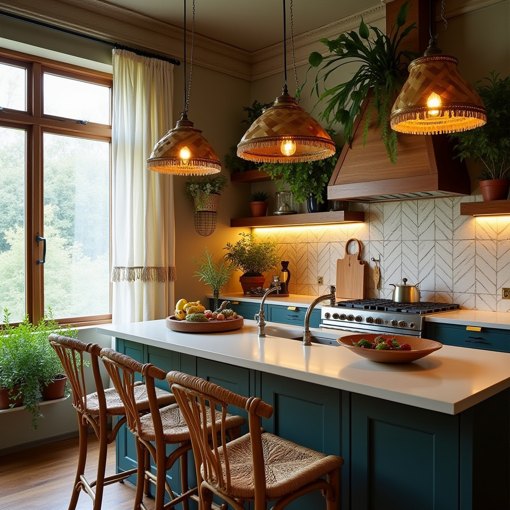 boho kitchen curtain ideas 4