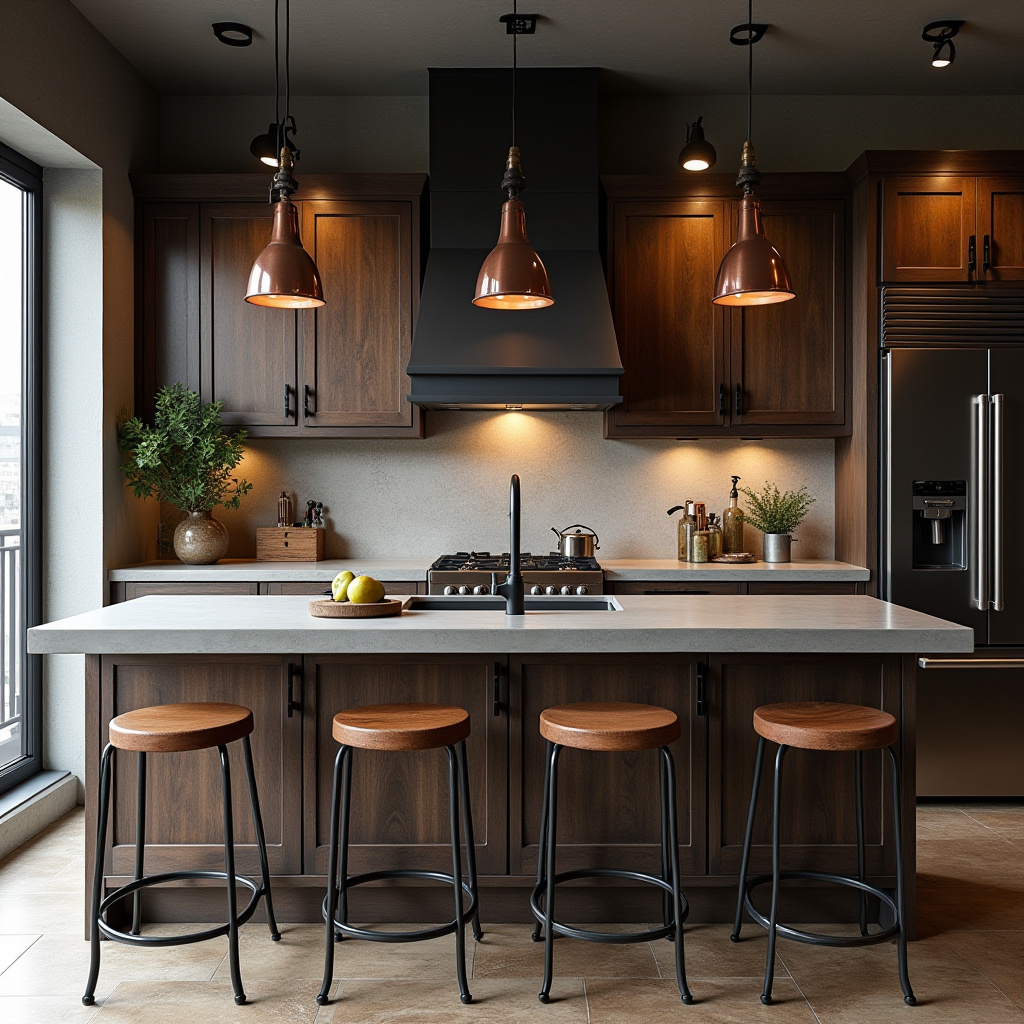 boho kitchen dark wood cabinets 14