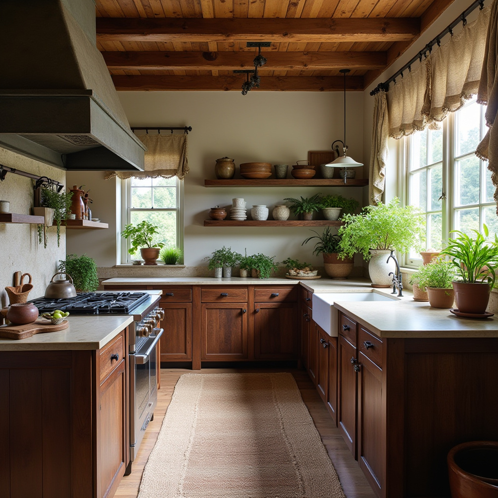 boho kitchen dark wood cabinets 15