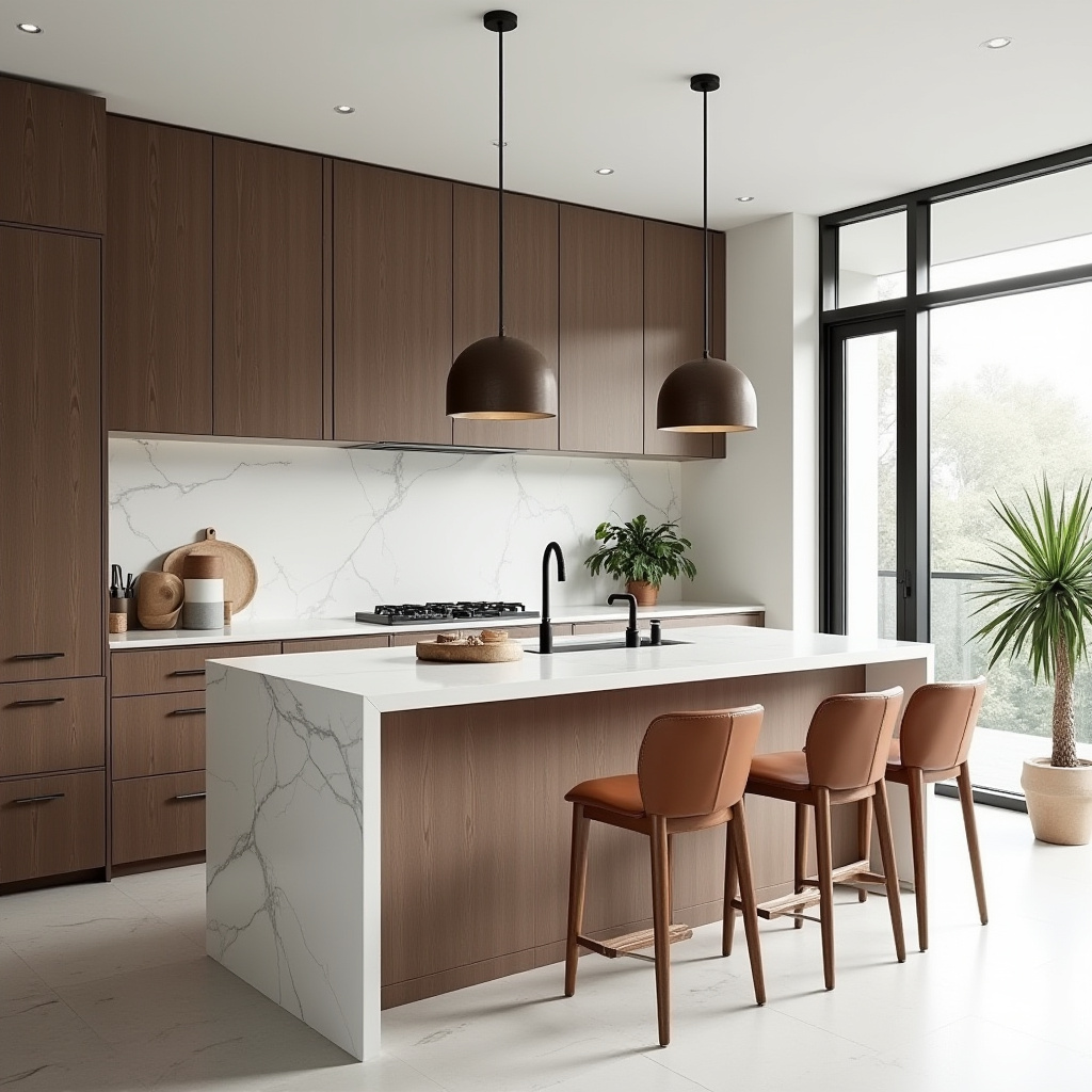 boho kitchen dark wood cabinets 18