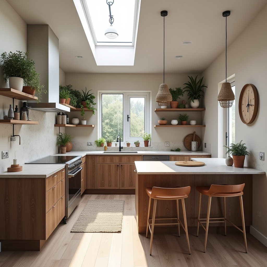 boho kitchen dark wood cabinets 25