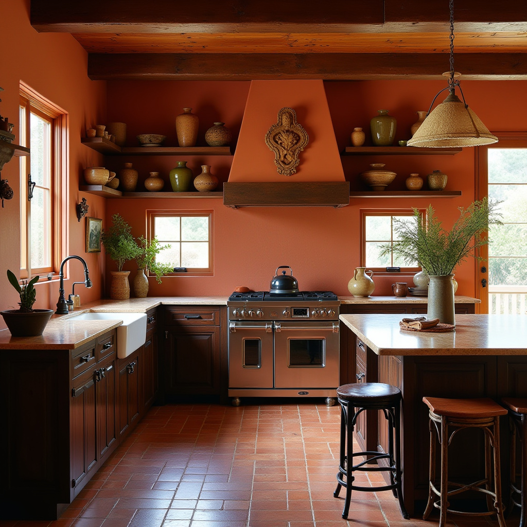 boho kitchen dark wood cabinets 27