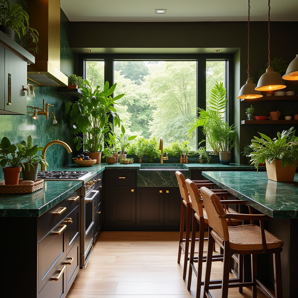boho kitchen dark wood cabinets 29