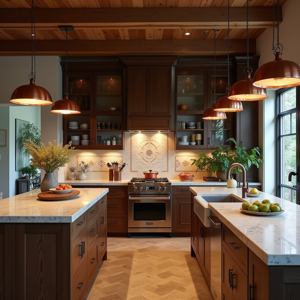 boho kitchen dark wood cabinets 3