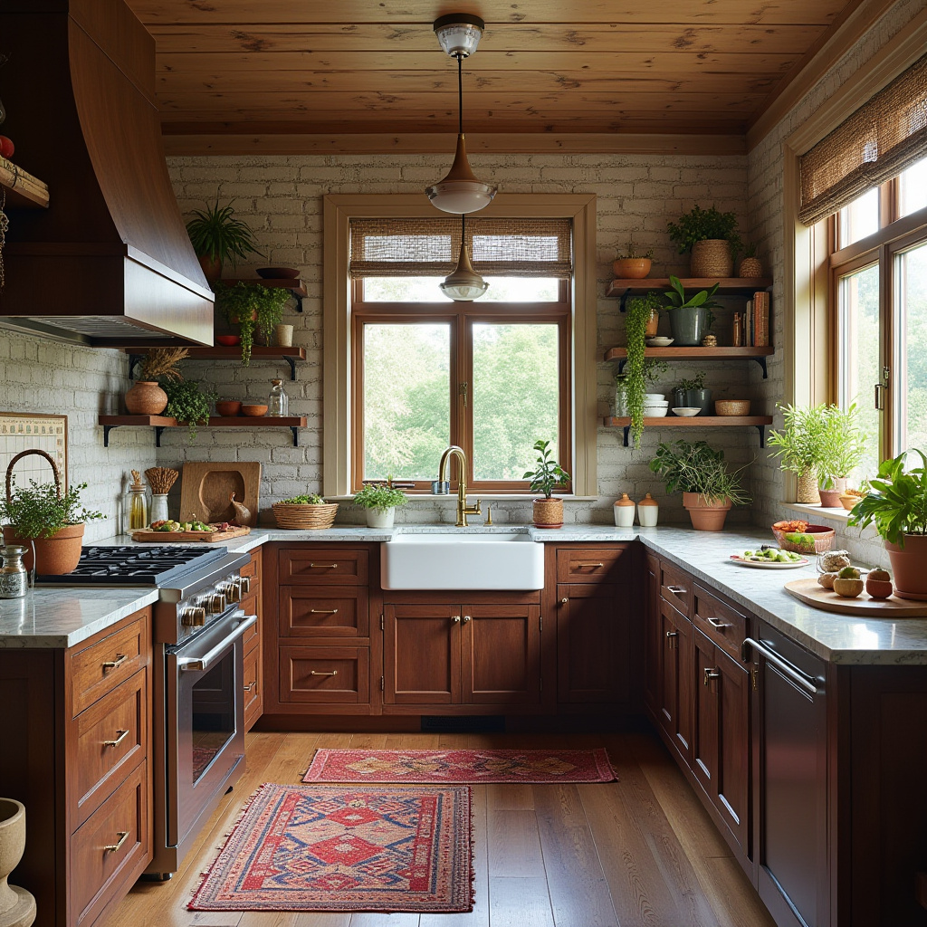 boho kitchen dark wood cabinets 32