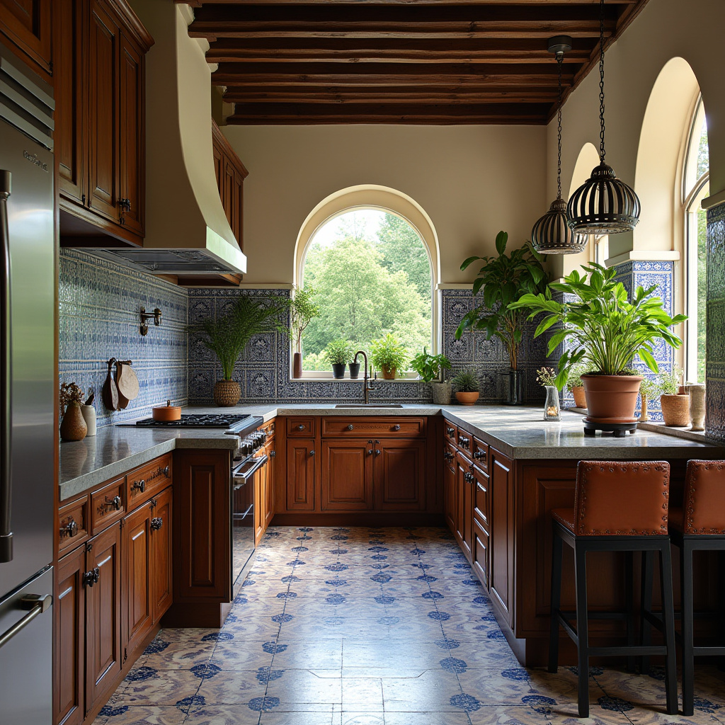 boho kitchen dark wood cabinets 39