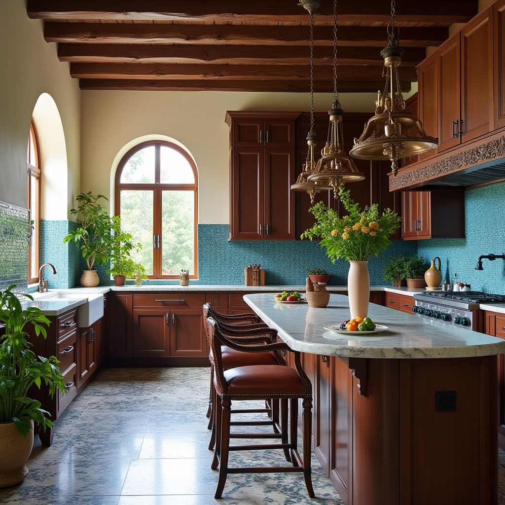 boho kitchen dark wood cabinets 40