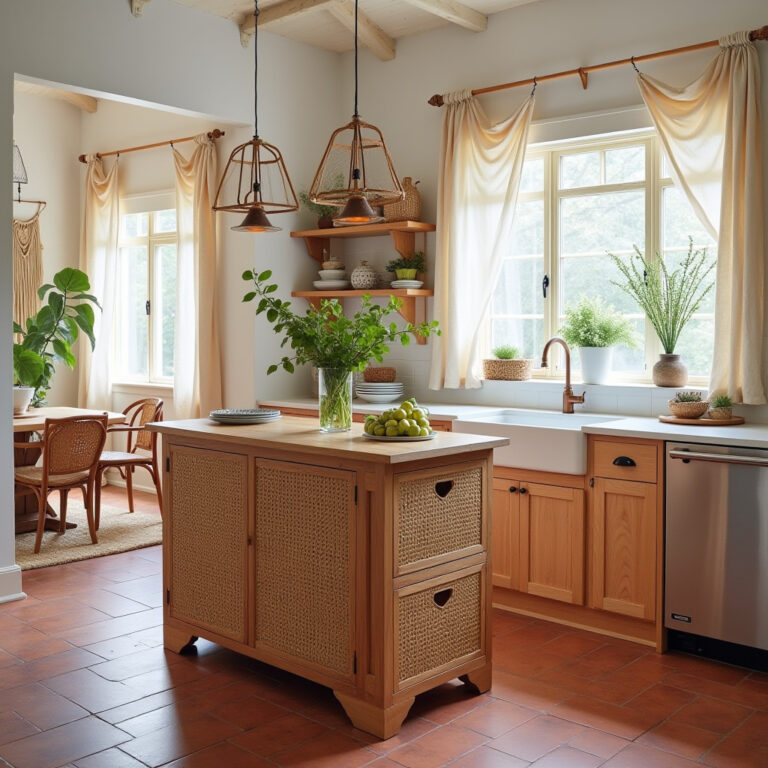 boho kitchen island 1