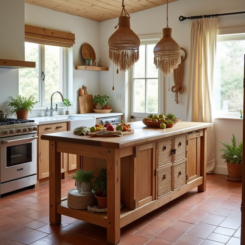 boho kitchen island 2