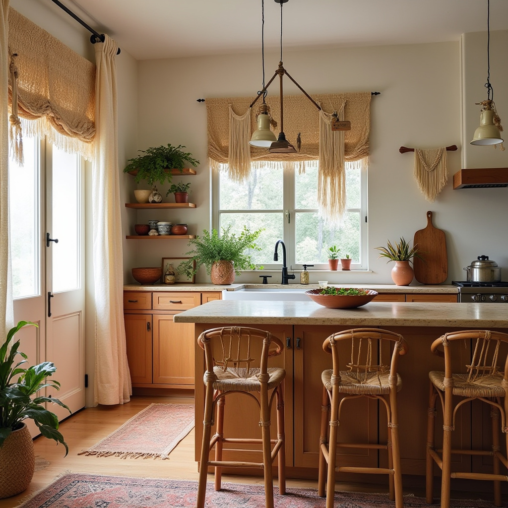 boho kitchen island decor 2