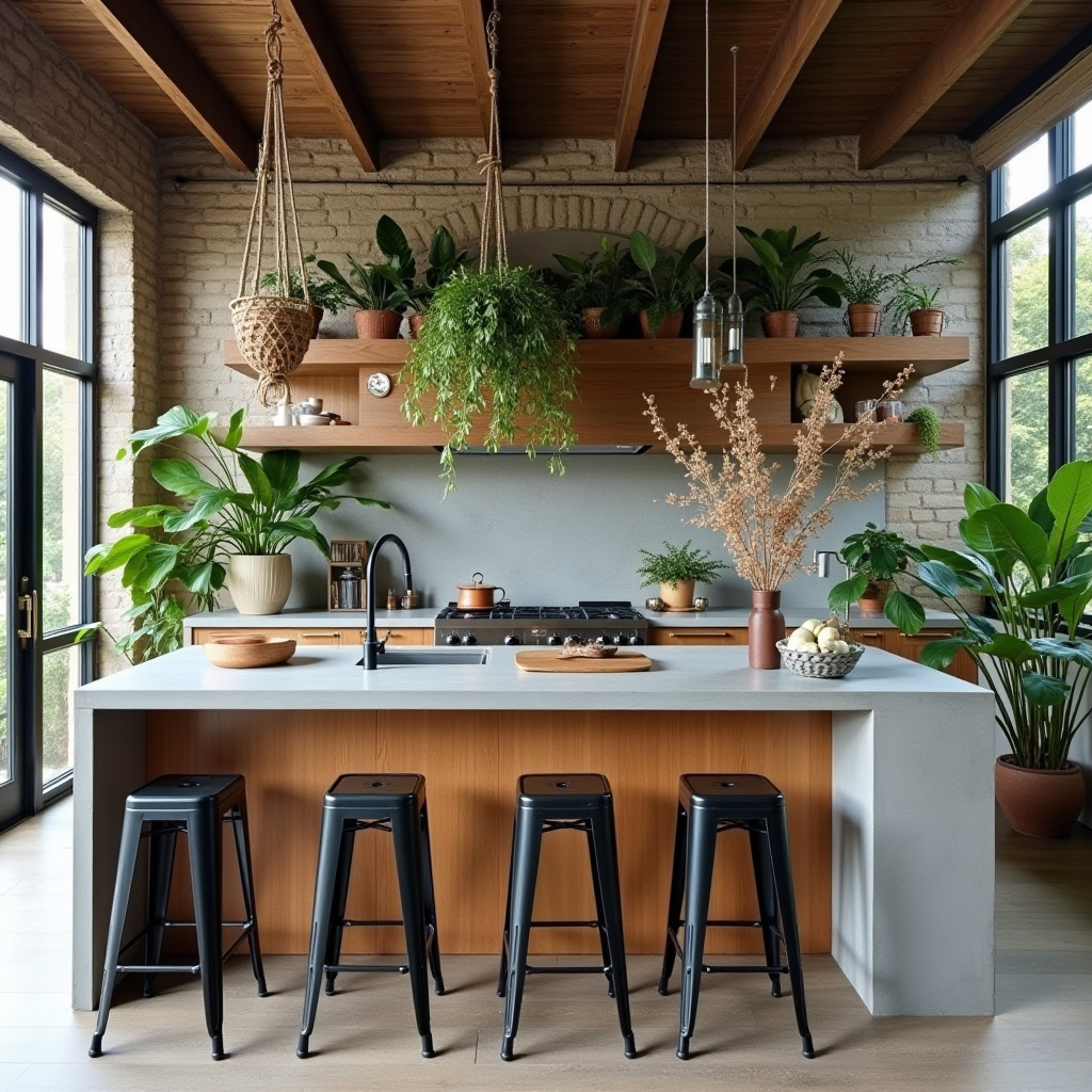 boho kitchen island decor 23
