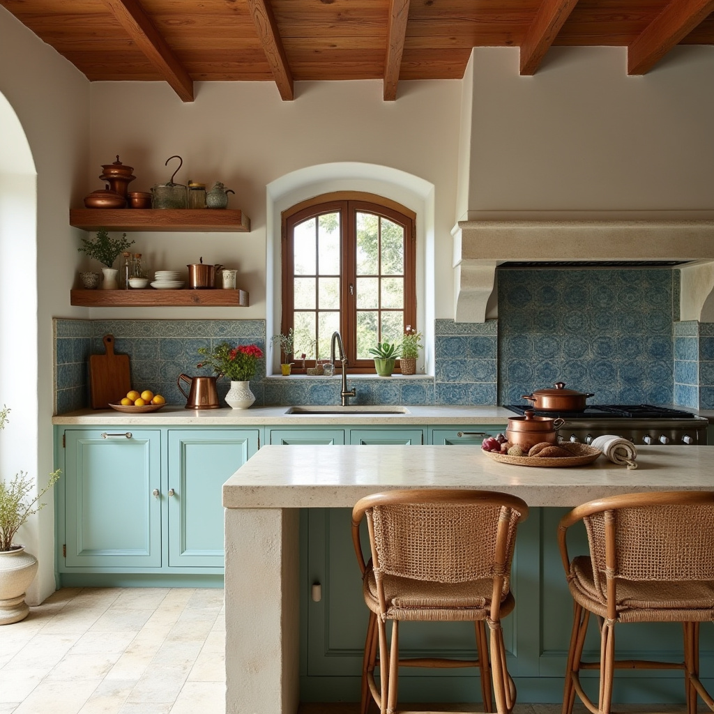 boho kitchen island ideas 39