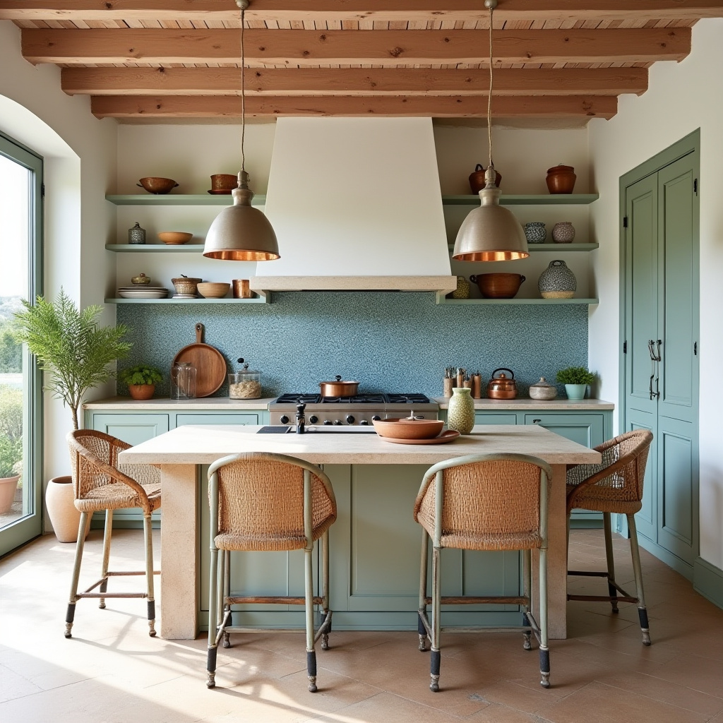 boho kitchen island ideas 40