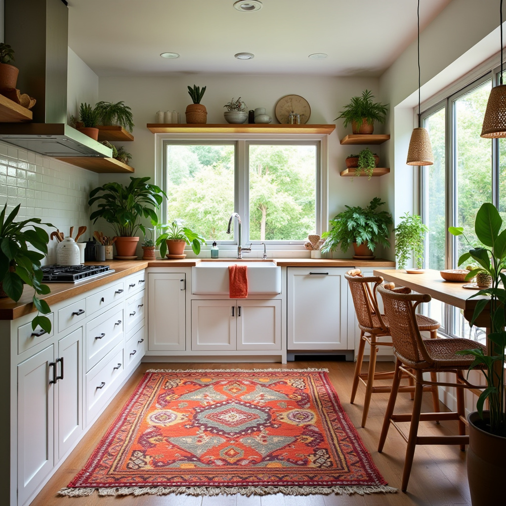 boho kitchen rug ideas 14