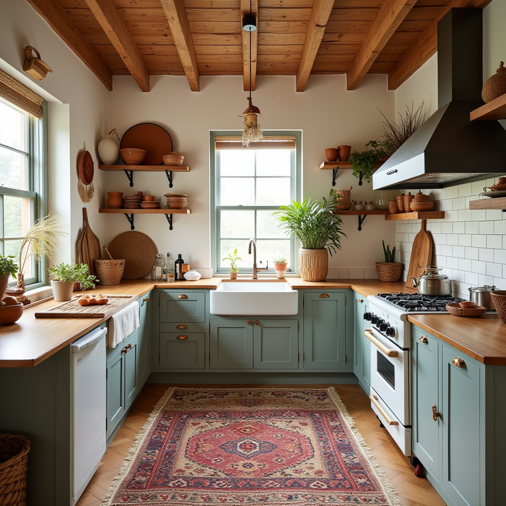 boho kitchen rug ideas 2