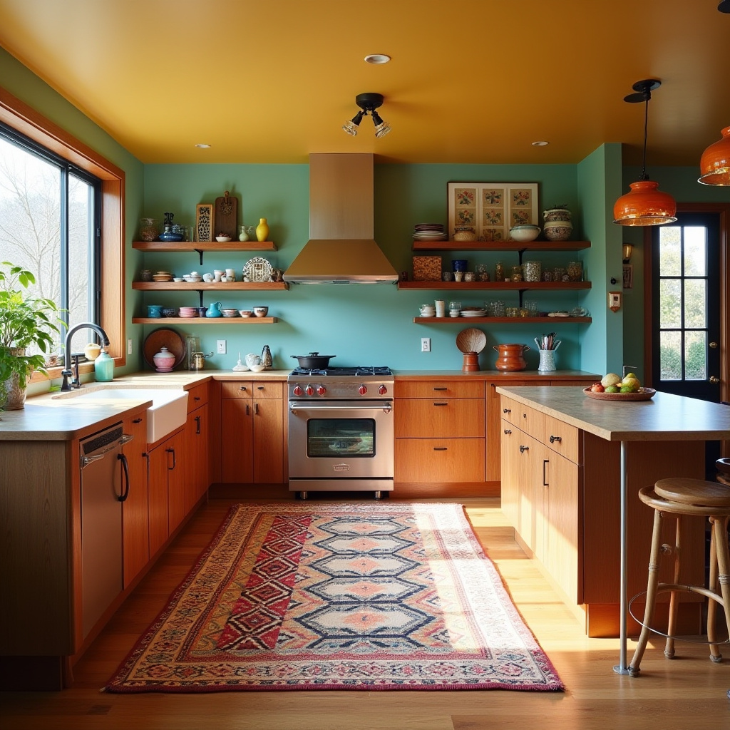 boho kitchen rug ideas 27