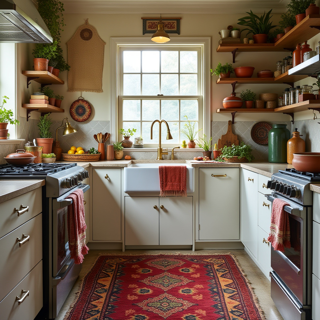 boho kitchen rug ideas 37