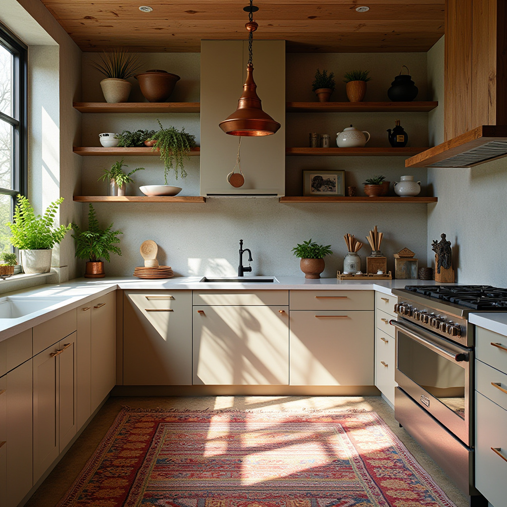 boho kitchen rug ideas 4