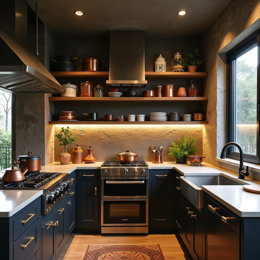 boho kitchen shelves 10