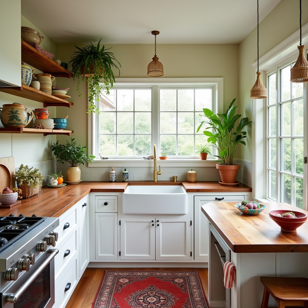 boho kitchen shelves 15