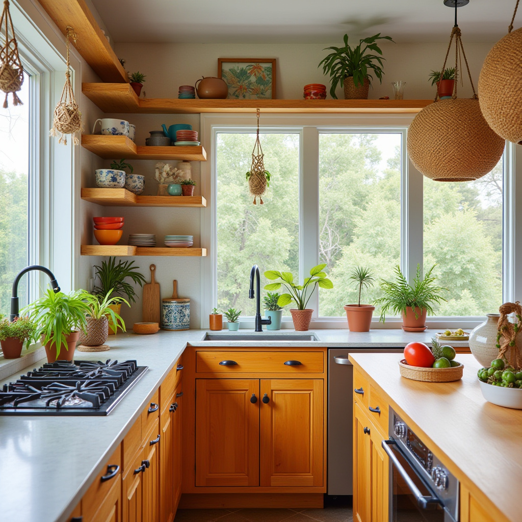 boho kitchen shelves 16