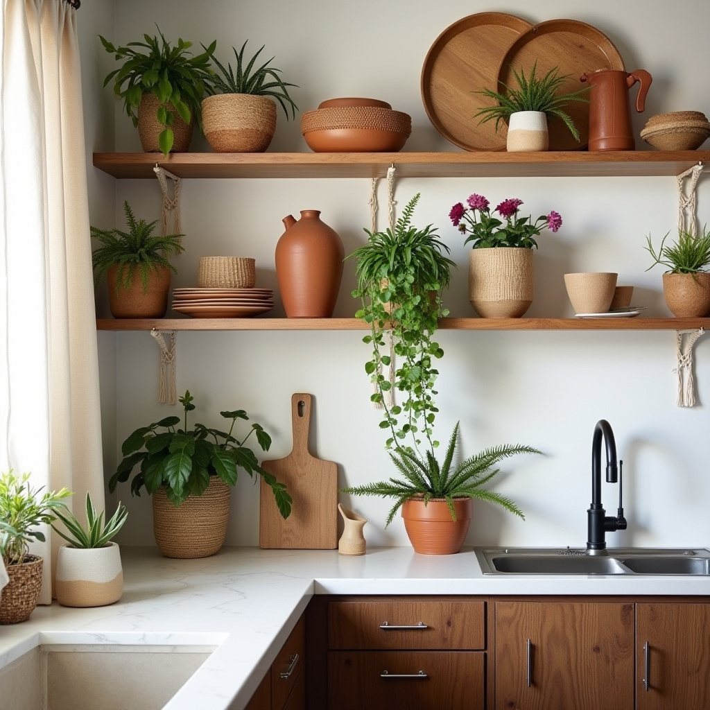 boho kitchen shelves 2